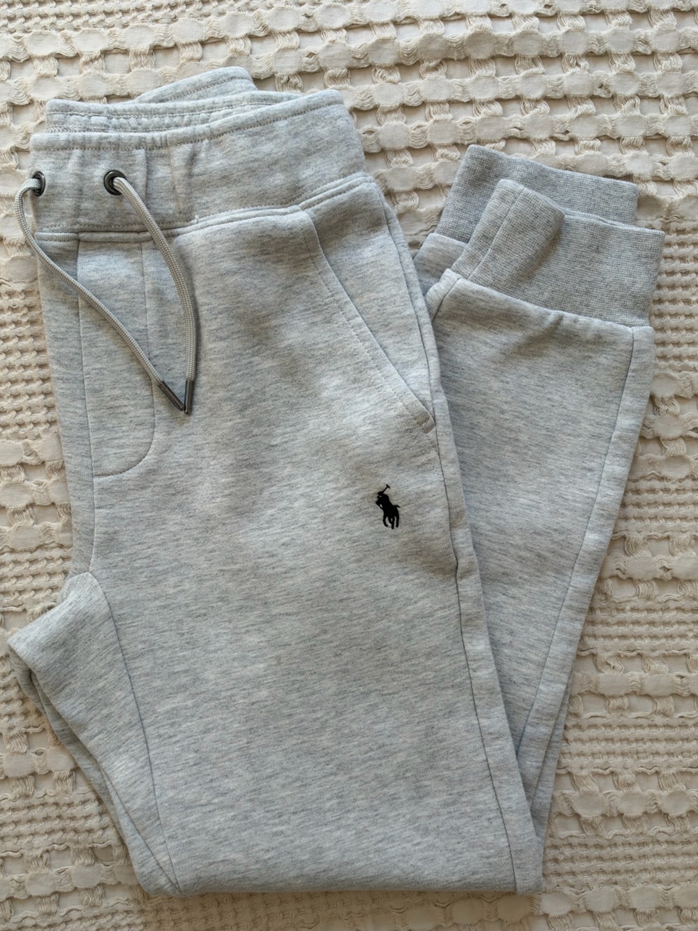 Polo by Ralph Lauren Light Gray Double Knit Jogger Sweatpants